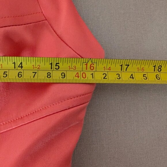 Satin Coral Bodycon Dress With Back Cutout Size 4 - Picture 10 of 13